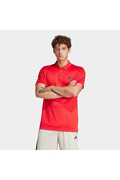 adidas Tricou polo roșu pentru bărbați Train Essentials (JP4955)