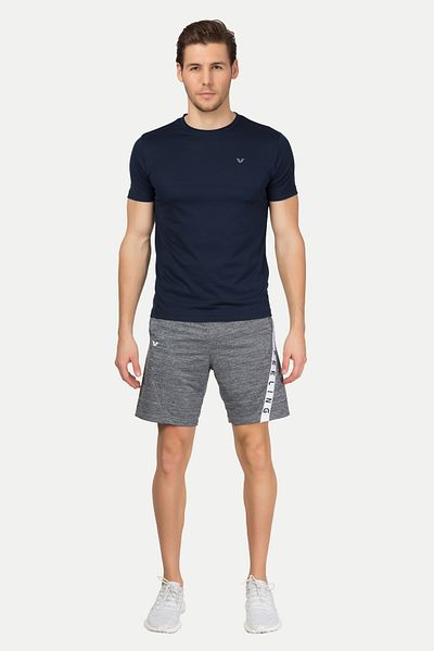 bilcee Tricou pentru bărbați, albastru bleumarin, cu mânecă scurtă, pentru antrenament, fitness, sport 1332
