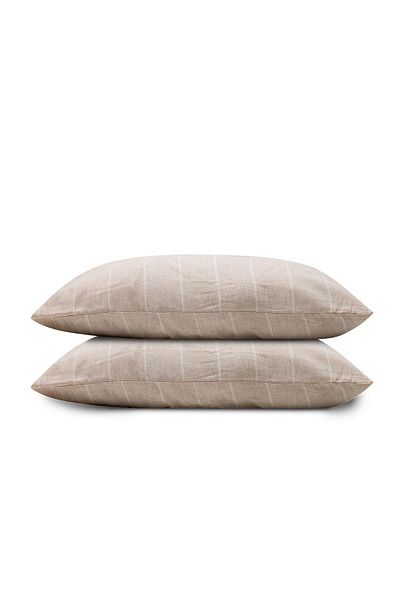Ecocotton Raisa Μαξιλαροθήκη 2 τεμαχίων 100% βαμβάκι κάνναβης μείγμα μπεζ 50x70 εκ.