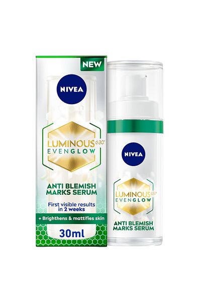 NIVEA سيروم لومينوس 630 المضيء والمقاوم لعلامات العيوب للوجه مع حمض الساليسيليك، 30 مل