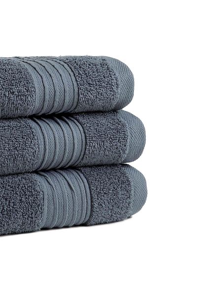 Ecocotton Σετ πετσετών Venus 3 τεμαχίων 100% οργανικό βαμβάκι με γραμμή μπλε ναυτικό