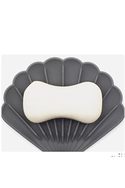 omilife Gray Color Non-Slip Oyster Shaped Silicone Soap Dish Soap Storage Holder & Portable Soap Case Pla