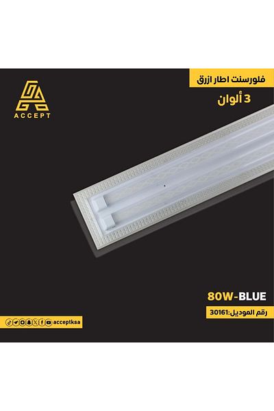 Generic 80W fluorescent with blue frame and three-color lighting