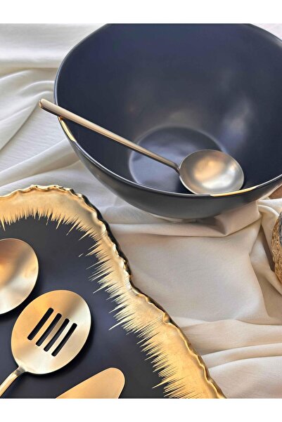 ROSSEV Allegra Matte Gold 5 Piece Serving Spoon Set