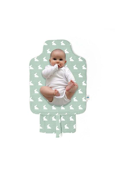 DEUX LAPINS Practical Foldable Changing Mat with 100% Cotton Bag - Mono Lapin Matcha Green