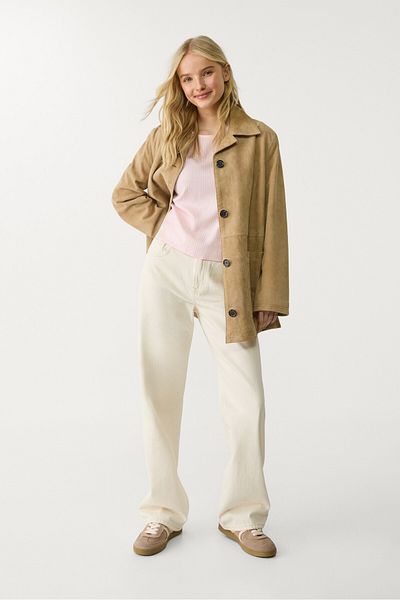 Stradivarius Flowing striped linen blend racerback top