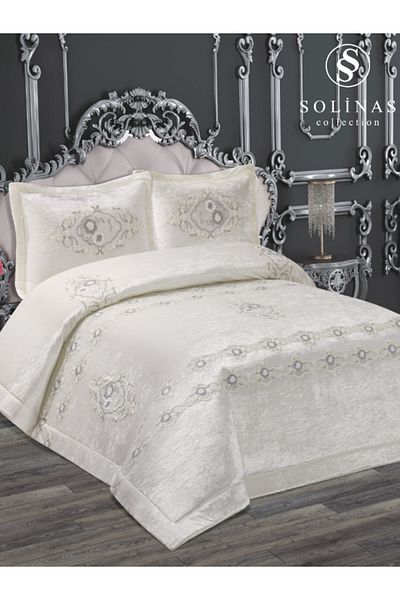 Solinas Collection Diana Cream Velvet - Double Dowry Bedspread