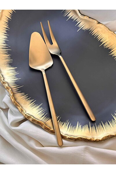 ROSSEV Allegra Matte Gold 5 Piece Serving Spoon Set