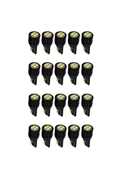 spider plus T10 LED Wedge Bulb White – 20 Pcs Car Interior, License Plate, Parking, Dome, Dashboard, Trunk Light