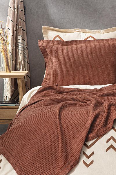 Ecocotton Кувертюра за легло Sara, 100% органичен памук, пике, тера, 220x240 см