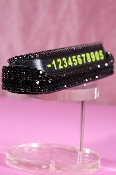 TASARIM ARABAM ATİKE ELİF AKIN Siyah Baget Taşlı Araç Içi Numaratör