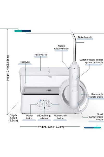 h2ofloss Water Flosser for Teeth,  IPX7 Waterproof Water Dental Flosser