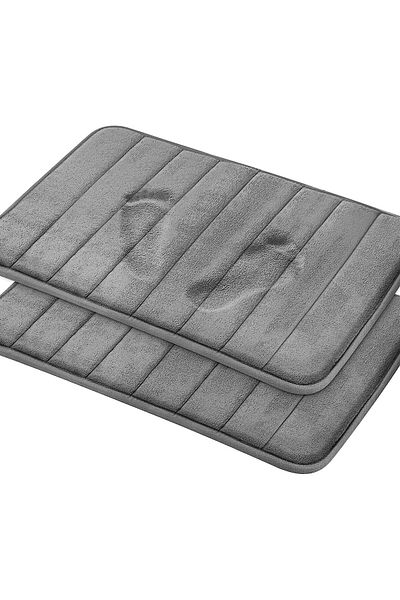 COOYA Bath Mat 2 Pack 50x80 cm, Soft and Highly Absorbent Bathroom Mat Non Slip for Shower, Tub and Floor