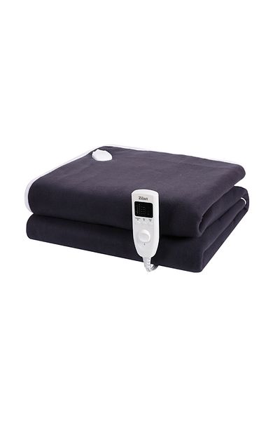 Zilan Patura electrica Zilan ZLN4113, Bleumarin Soft Polar Fleece, Negru 150X80 cm, 60 W, Timer