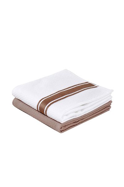 Ecocotton Prosop de uscare Elvin 2 piese 100% bumbac organic țesut special bej-crem 40x60 cm