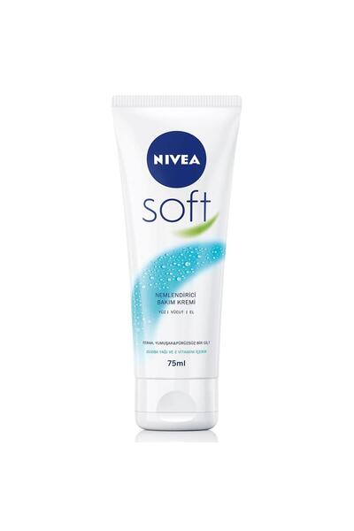 NIVEA Soft Nemlendirici Bakım Kremi 75ml, Jojoba Yağı, E Vitamini, El Yüz Vüc...