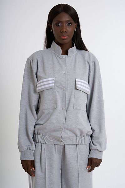 HANIQA Striped Cardigan Tracksuit Set