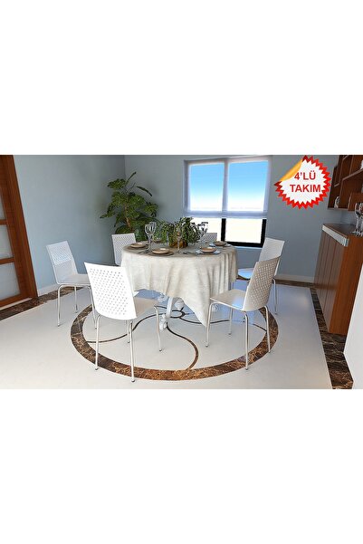 Metallica Concept Casella Roy Plastik Sandalye Metal Krom Ayak Mutfak Salon Ç...