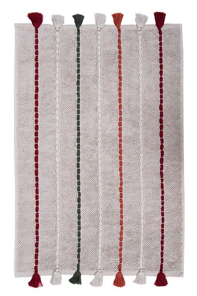 Ecocotton Χαλάκι μπάνιου Katari 100% βαμβακερό κέντημα στο χέρι Μπεζ 50x80 εκ.