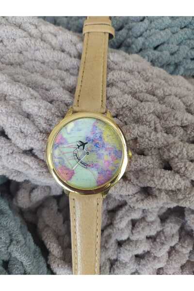 emrestore Uçaklı Dünya Haritalı Kol saati Fonksiyonları Aktif