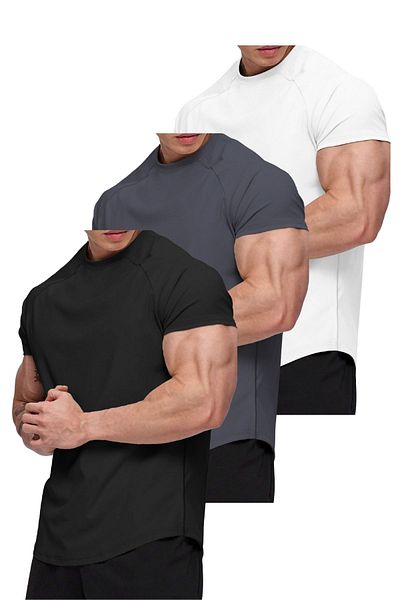 GHASSY CO. Tricou din bumbac pieptănat, cu croială ovală, din bumbac, pentru bărbați, Ghassy Co.