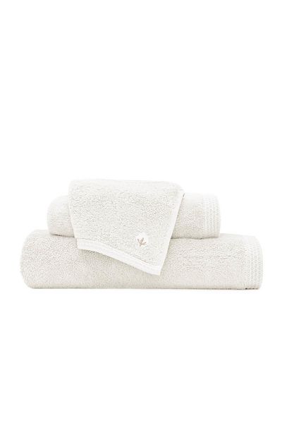 Ecocotton Σετ πετσετών από καθαρό βαμβάκι 3 τεμαχίων 100% οργανικό βαμβάκι με κέντημα με πεταλούδα κρέμα ΗΠΑ