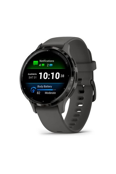 Garmin VENU 3S SLATE STAINLESS STEEL BEZEL WITH PEBBLE GRAY CASE AND SILICONE BAND