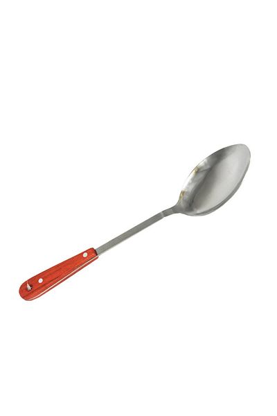 Generic 34cm steel spoon with wooden handle