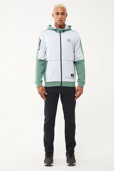 bilcee Men's Green Hooded Lycra Cotton Tracksuit 1525