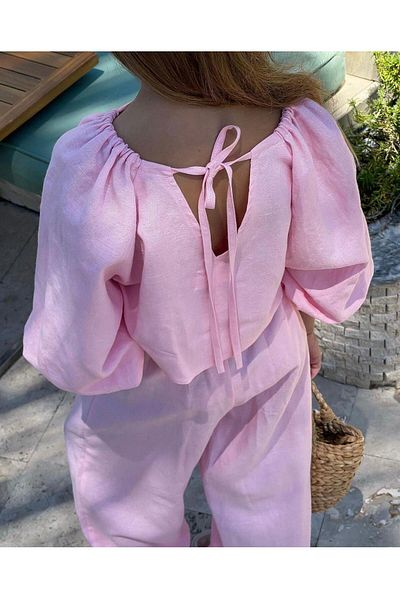 SeaBubbles Linen Girl's Set
