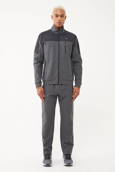 bilcee Men's Anthracite Woven Stand Collar Tracksuit 1564