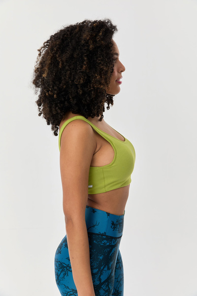 bilcee Amber Women's Crop Top Bra - Organic Cotton, Supported Sports Bra 0148