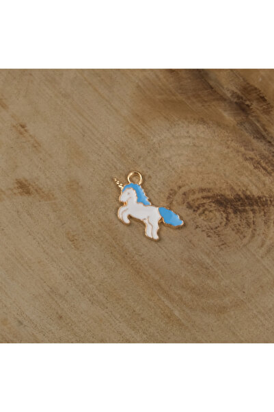 Prestij Boncuk Nakit i dodaci u obliku plavog jednoroga sa žutim metalnim prs...