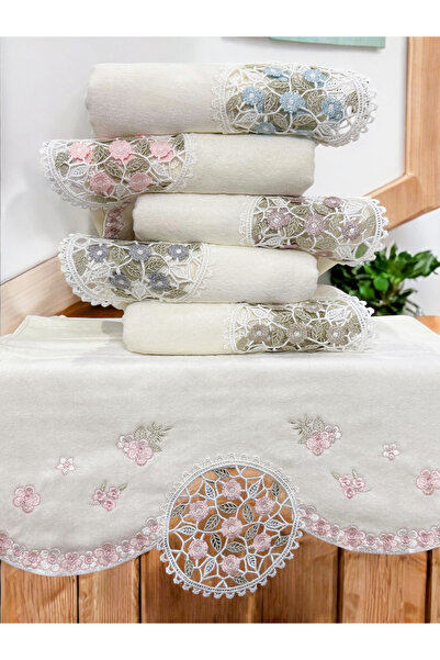 AYHANHOME 6 LI Розкішний французький гіпюровий вишитий комплект приданого та рушників 50x90