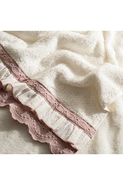Ecocotton Πετσέτα προσώπου Alessa 100% οργανικό βαμβάκι σε σκόνη δαντέλας 50x90 εκ.