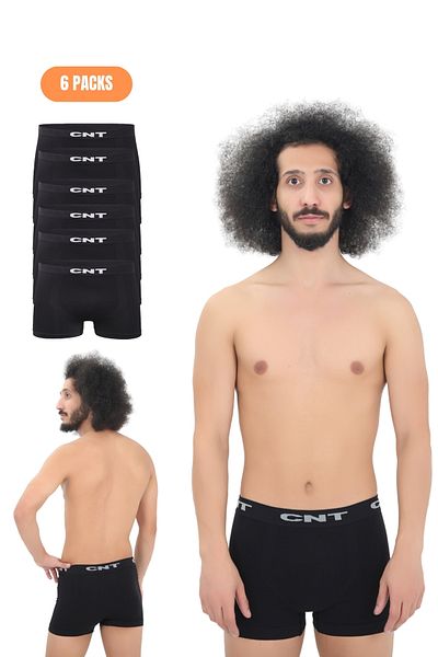 CNT Men's Premium 6-Piece Micro Fiber Boxer Set - Seamless, Lycra Waist Elastic