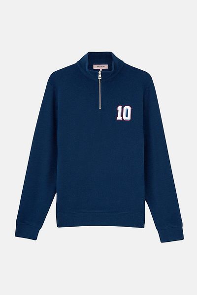 Socrates Dergi Γαλλία 10 SuperSoft Quarter-Zip Φούτερ - Ναυτικό Μπλε