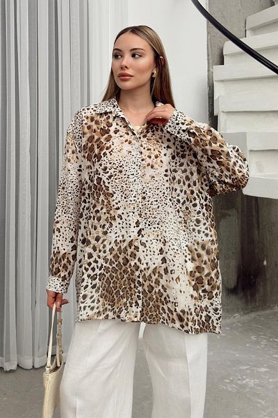 Olcay Cămașă lejeră cu imprimeu leopard MARO 9321