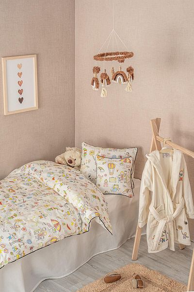 Ecocotton طقم لحاف أطفال كرنفال 100% قطن عضوي مطبوع 100x150 سم