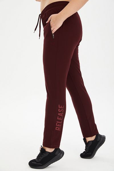 bilcee Pantaloni de sport pentru exterior, țesuți, cu picioare largi, roșu Claret, mărime mare, 0806