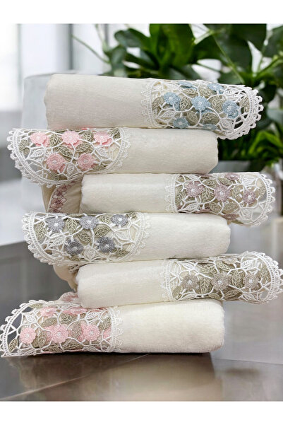 AYHANHOME 6 LI Розкішний французький гіпюровий вишитий комплект приданого та рушників 50x90