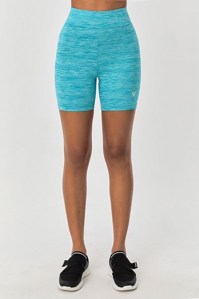 bilcee High Waist Stretchy Melange Biker Sports Leggings - Women'S, Short Mini, Over-The-Knee Recovery 9711