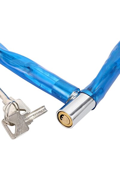Generic Soft Plastic Coated Chain Lock - Metal Security Lock for Motorcycles and Bicycles - Blue