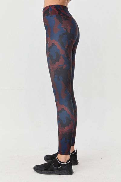 bilcee Women's Red Camouflage High Waist Camouflage Recovery Leggings 9721