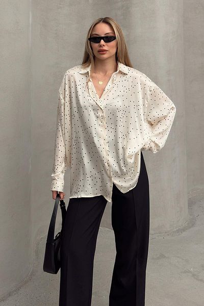 Olcay Cămașă lejeră cu model de buline BEIGE 9318