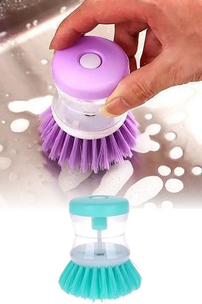 omilife Practical Liquid Detergent - Dish / Brush / Kitchen / Bathroom / Sink Washing Brush with Tank