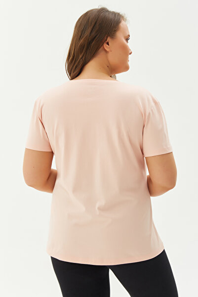 bilcee Women's Puppy V-Neck Short Sleeve Large Size 100% Cotton T-Shirt 8758