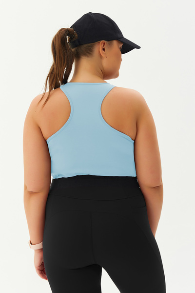 bilcee Μπλε Μπλουζάκι Με Γύρο Για Μάζεμα Crop Σουτιέν - Αθλητικό και Καθημερινό Υποστηρικτικό 9209