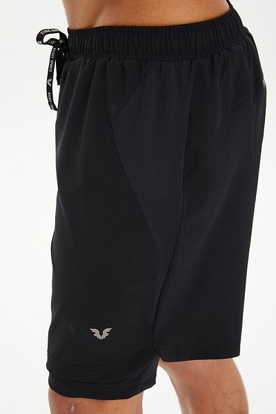 bilcee Ανδρικό μαύρο κολάν προπόνησης Fitness Sports Shorts 0677