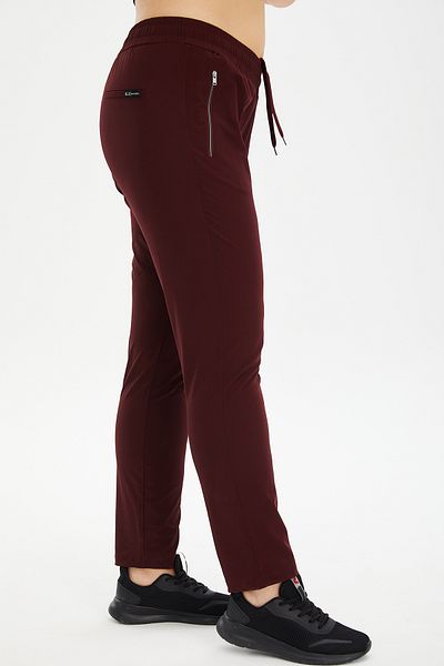 bilcee Pantaloni de sport pentru exterior, țesuți, cu picioare largi, roșu Claret, mărime mare, 0806